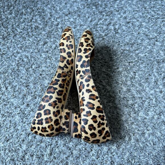 J. Crew Lily Flats Leopard Calf Hair Round Toe Shoes Size 7.5 Office Career - Picture 7 of 10